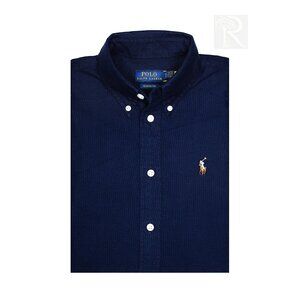 NWT Polo Women LS Classic Fit Oxford Shirt Dark Navy MSRP $128.00